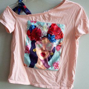 Frida Inspired Youth Asymmetrical Fashion Tee